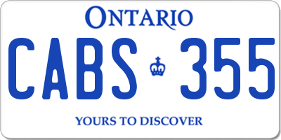 ON license plate CABS355