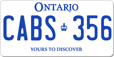 ON license plate CABS356