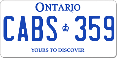 ON license plate CABS359