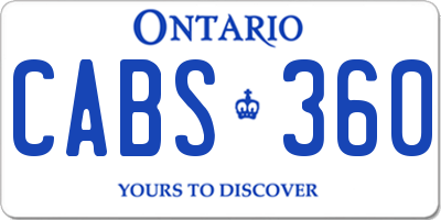 ON license plate CABS360