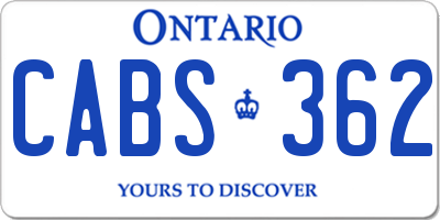 ON license plate CABS362