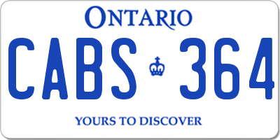 ON license plate CABS364