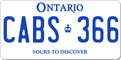 ON license plate CABS366