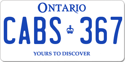 ON license plate CABS367