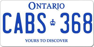 ON license plate CABS368