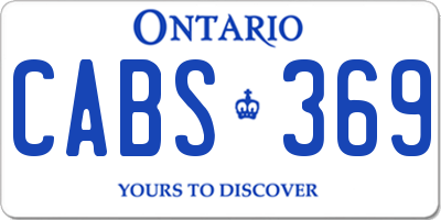 ON license plate CABS369