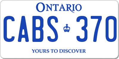 ON license plate CABS370