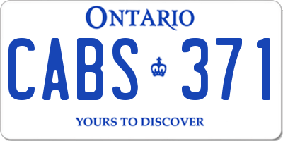 ON license plate CABS371