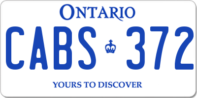 ON license plate CABS372