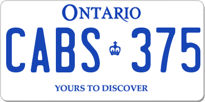 ON license plate CABS375