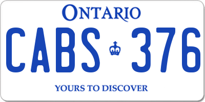 ON license plate CABS376