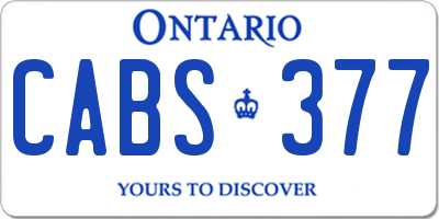 ON license plate CABS377