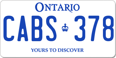 ON license plate CABS378