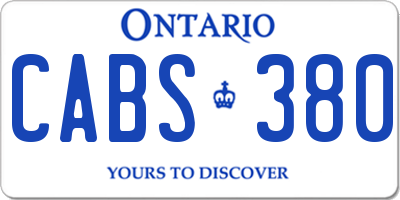 ON license plate CABS380