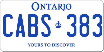 ON license plate CABS383