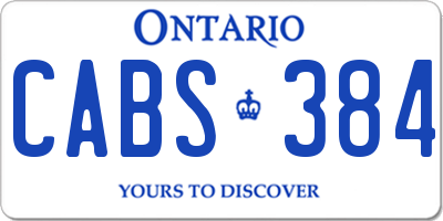 ON license plate CABS384