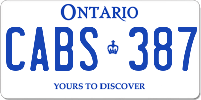 ON license plate CABS387