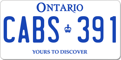 ON license plate CABS391