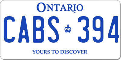 ON license plate CABS394