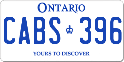 ON license plate CABS396