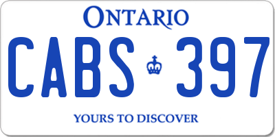 ON license plate CABS397