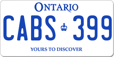 ON license plate CABS399