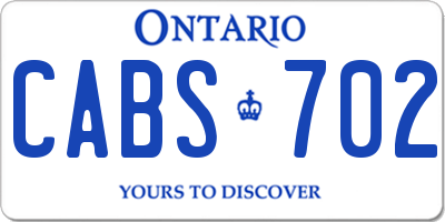 ON license plate CABS702