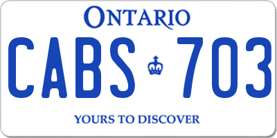 ON license plate CABS703