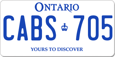 ON license plate CABS705