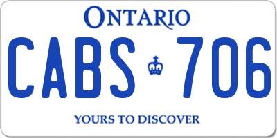 ON license plate CABS706