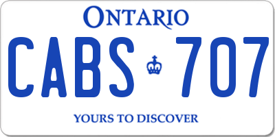 ON license plate CABS707