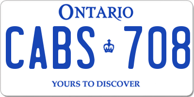 ON license plate CABS708