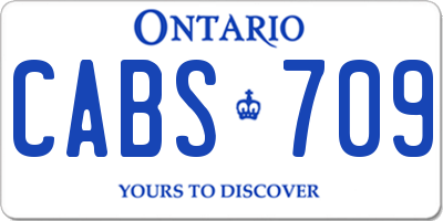 ON license plate CABS709