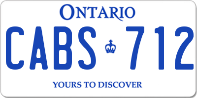 ON license plate CABS712