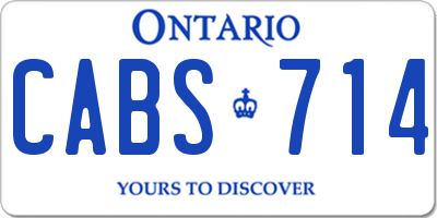 ON license plate CABS714