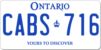 ON license plate CABS716