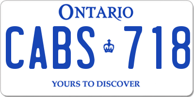 ON license plate CABS718