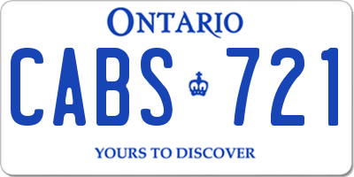 ON license plate CABS721