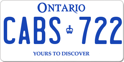 ON license plate CABS722