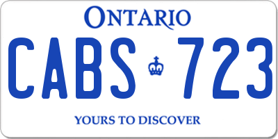 ON license plate CABS723