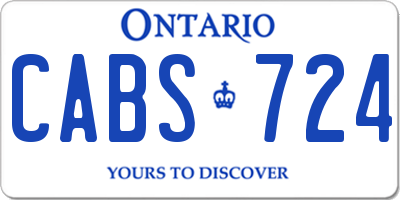 ON license plate CABS724