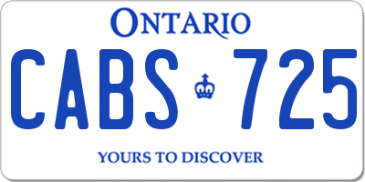 ON license plate CABS725