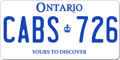 ON license plate CABS726