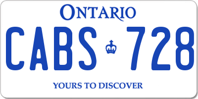 ON license plate CABS728