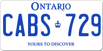 ON license plate CABS729