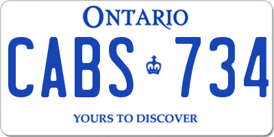 ON license plate CABS734