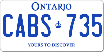 ON license plate CABS735