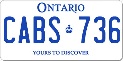 ON license plate CABS736