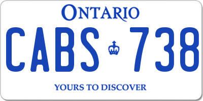 ON license plate CABS738