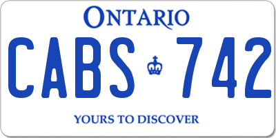 ON license plate CABS742